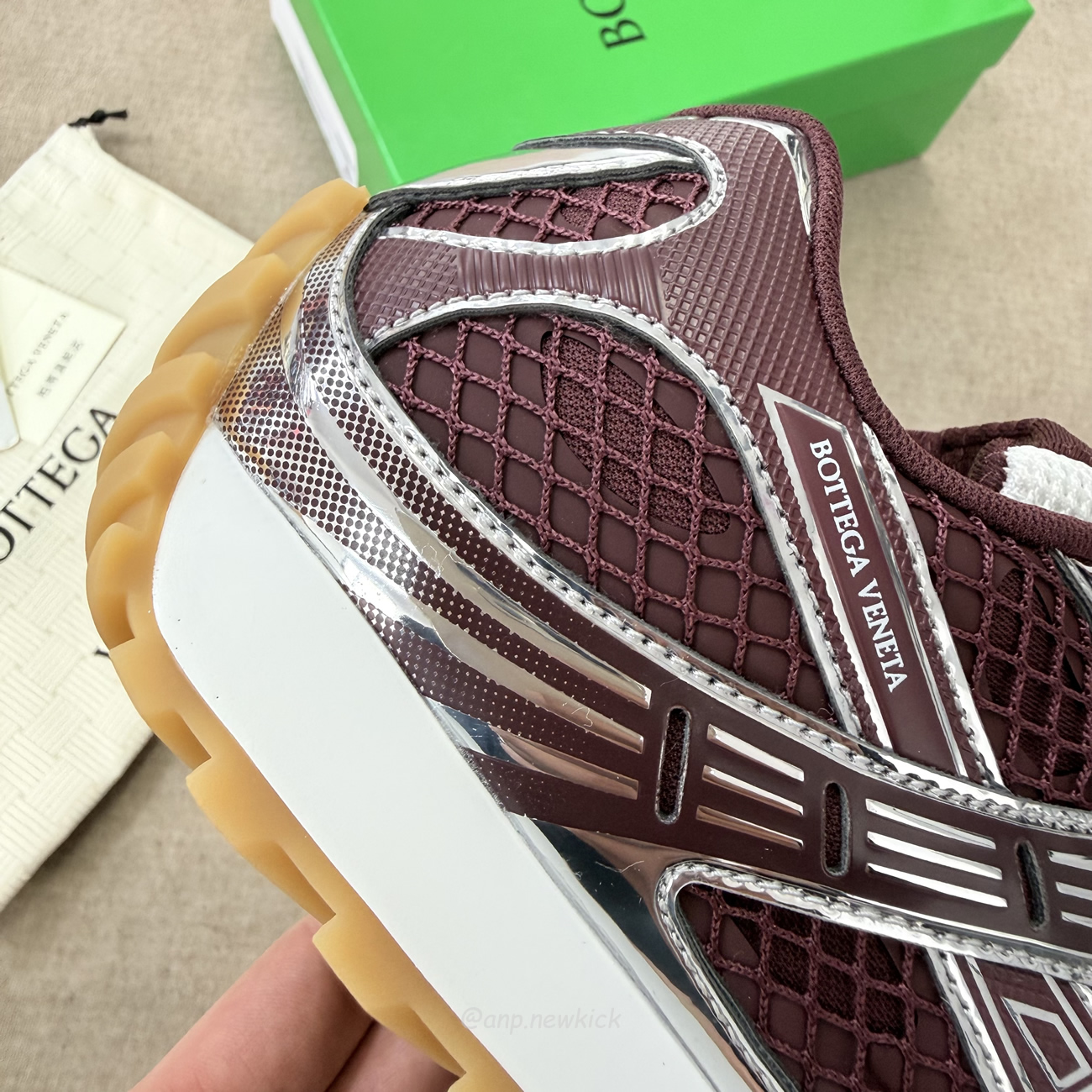 Bottega Veneta Orbit Barolo Silver Low Top Sneakers (10) - www.newkick.org